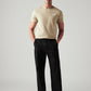 Men's Black Loose Fit Mid Rise Chinos - Front View