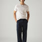 Men's Navy Loose Fit Mid Rise Chinos - Styleshot View