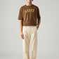 Men's Cream Loose Fit Mid Rise Chinos - Front View