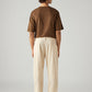 Men's Cream Loose Fit Mid Rise Chinos - Back View