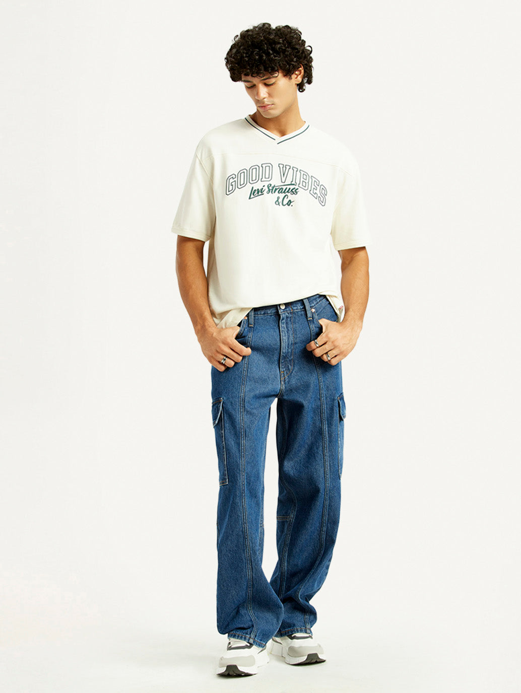 Men's 578 Mid Indigo Loose Fit Mid Rise Jeans - Styleshot View