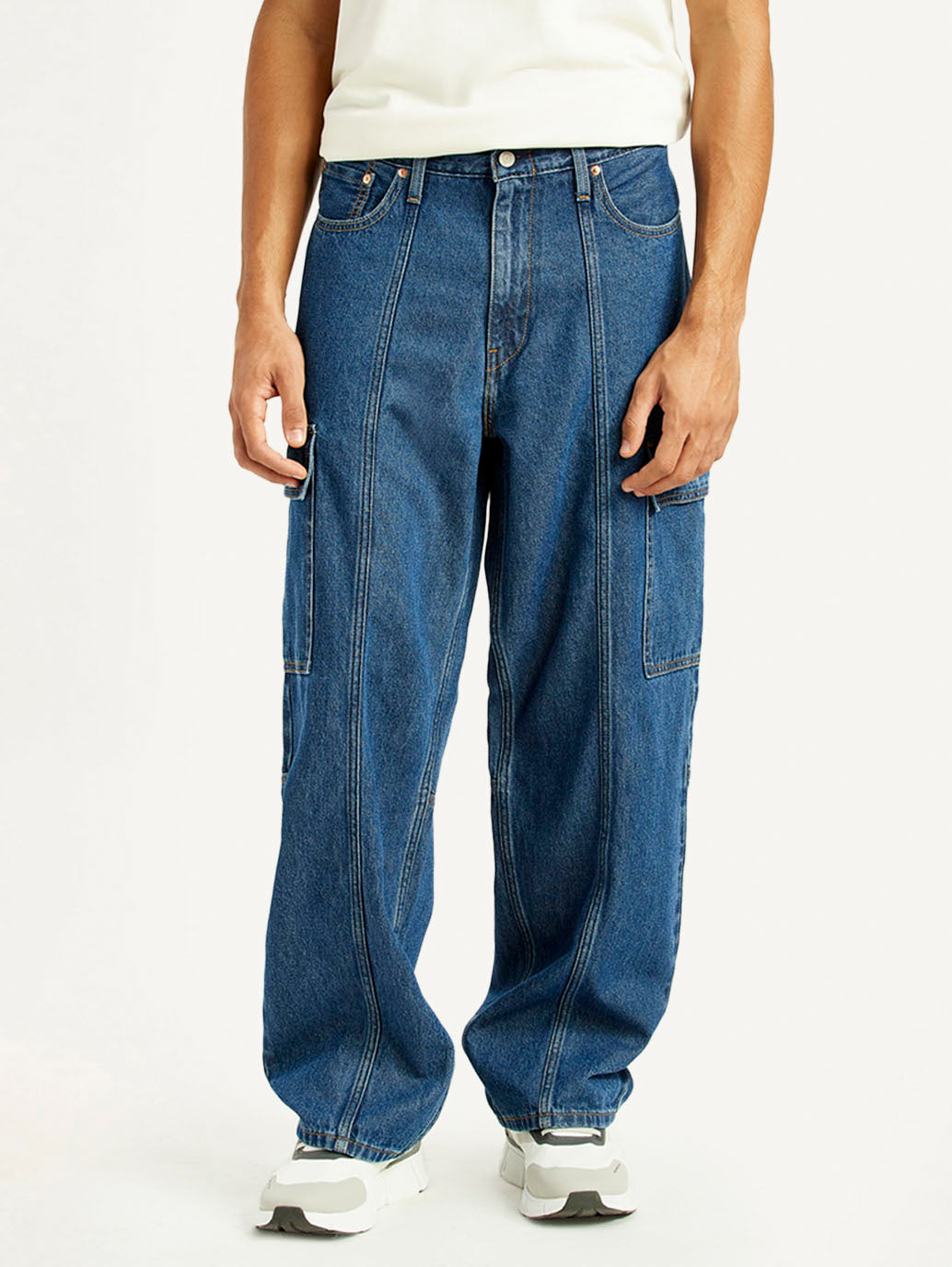 Men's 578 Mid Indigo Loose Fit Mid Rise Jeans - Front View