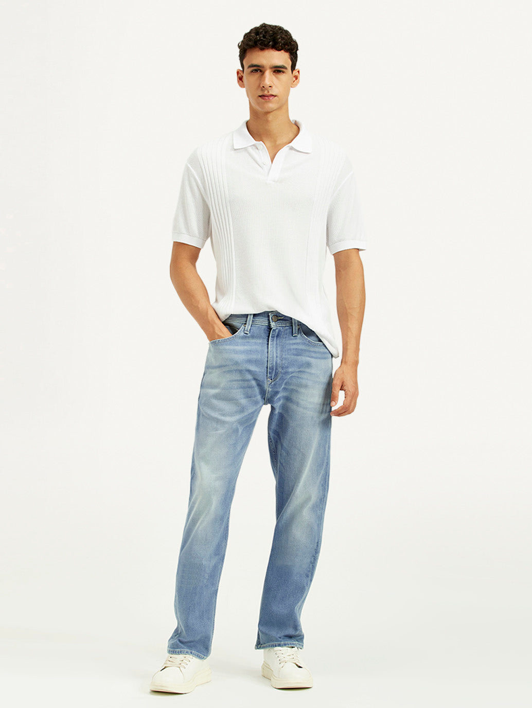 Men's Redloop 505 Light Indigo Straight Fit Mid Rise Jeans