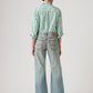 Women's Tinted Med Indigo Loose Bootcut Fit Mid Rise Jeans - Back View