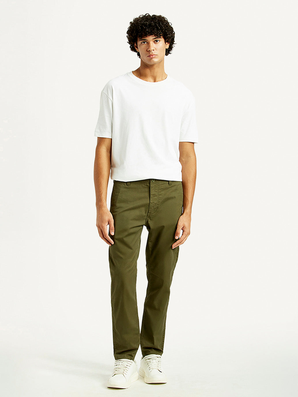 Men's 512 Olive Slim Tapered Fit Mid Rise Chinos - Front View
