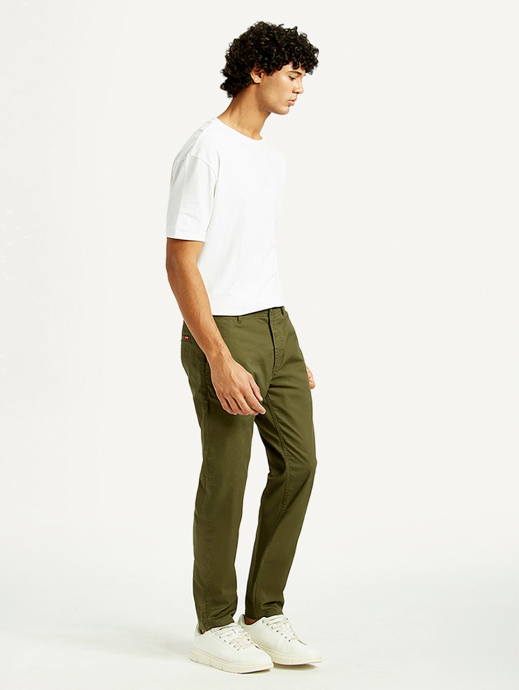 Men's 512 Olive Slim Tapered Fit Mid Rise Chinos - Side View
