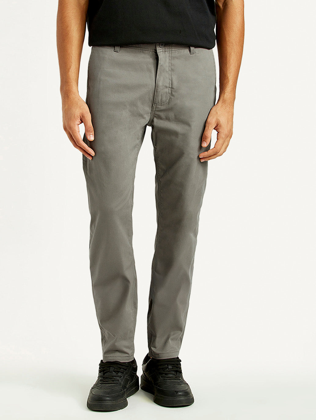 Men's 512 Grey Slim Tapered Fit Mid Rise Chinos - Front View