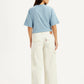 Women's Off White Loose Fit Mid Rise Cargos - Back View