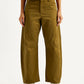 Women's Brown Loose Fit Mid Rise Trousers - Front View