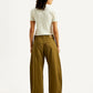 Women's Brown Loose Fit Mid Rise Trousers - Back View