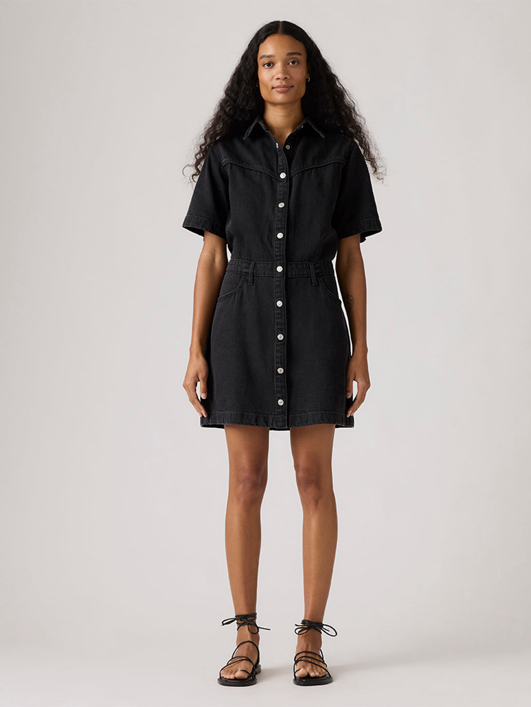 Levi's® Women's Short Sleeve Logan Western Dress - Front View
