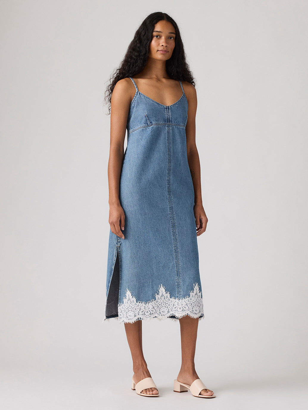 Levi's® Premium 90's Denim Slip Dress - Front View