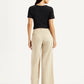 Women's Beige Wide Leg Fit High Rise Trousers - Back View