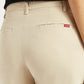 Women's Beige Wide Leg Fit High Rise Trousers - Detail View