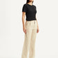 Women's Beige Wide Leg Fit High Rise Trousers - Side View