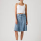 Women's Blue Regular Fit Mid Rise Skirt - Front View