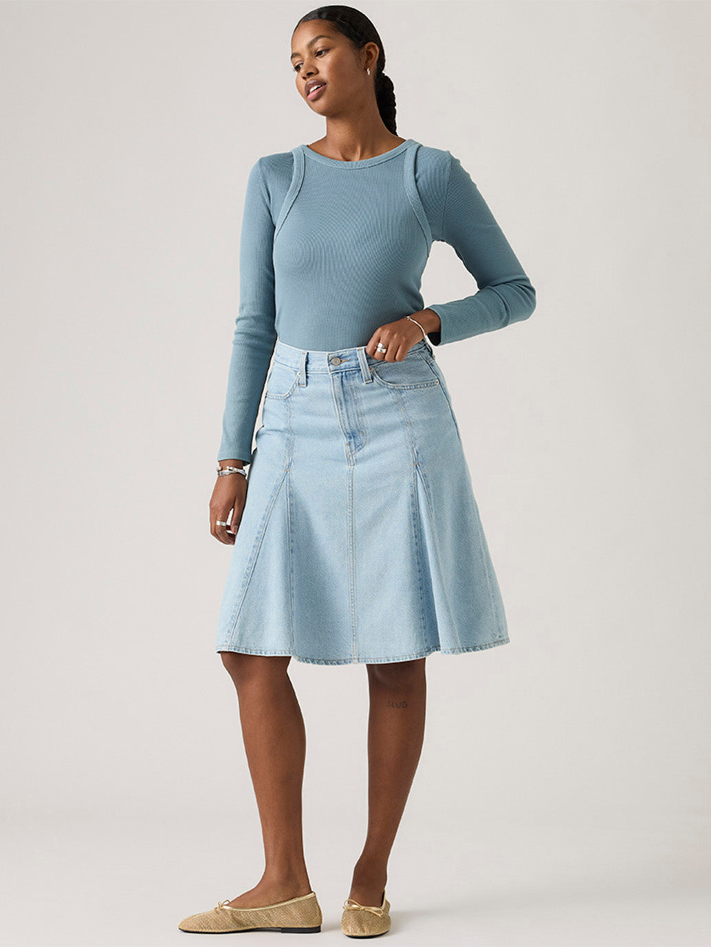 Levi's Women's Godet Knee Length Skirt