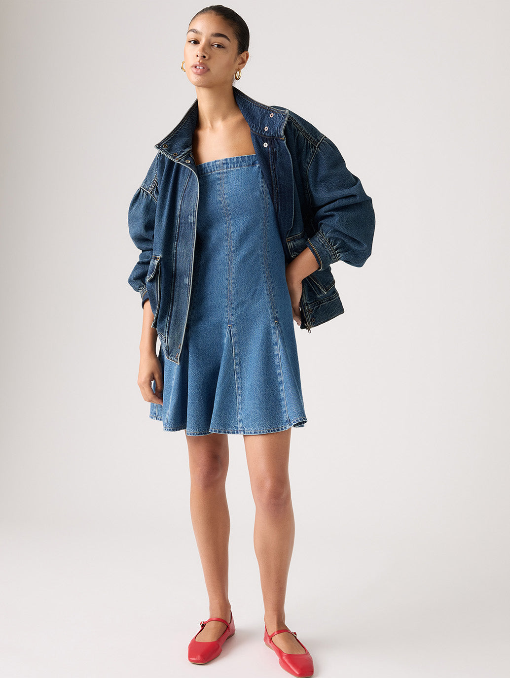 Levi's® Premium Denim Godet Dress