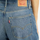 Women's Mid Indigo XL Straight Loose Fit Mid Rise Jeans - Detail View