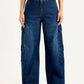 Women's 94 Dark Indigo Baggy Fit Mid Rise Jeans - Front View