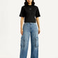 Women's 94 Blue Baggy Fit Mid Rise Jeans - Front View
