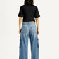Women's 94 Blue Baggy Fit Mid Rise Jeans - Back View