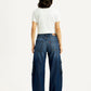 Women's 94 Dark Blue Baggy Fit Mid Rise Jeans - Back View