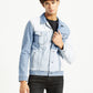 Men's Patchwork Light Blue Denim Trucker Jacket - Styleshot View