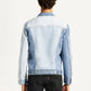 Men's Patchwork Light Blue Denim Trucker Jacket - Back View