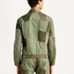 Men's Patchwork Green Trucker Jacket - Back View