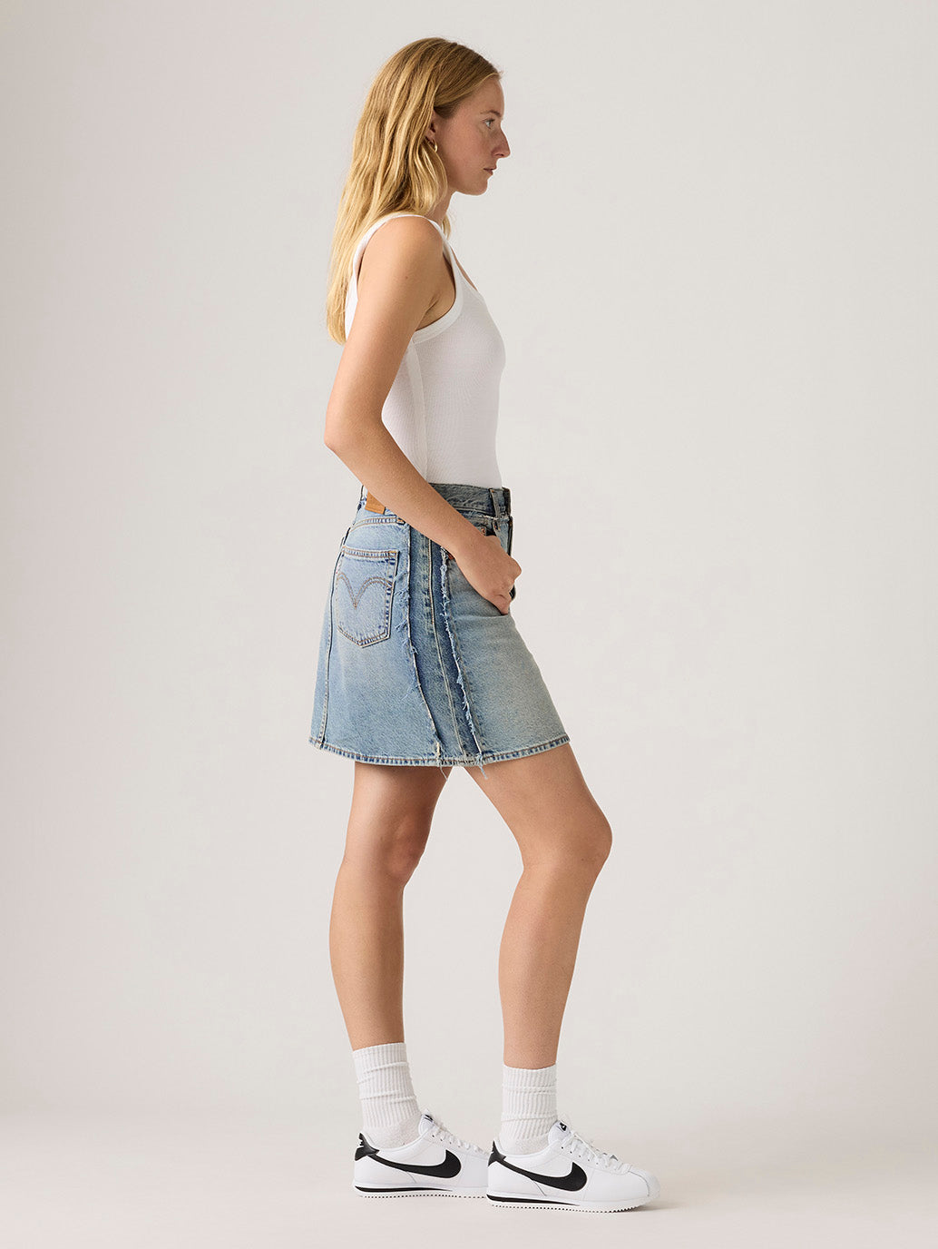 Levi's® Women's Deconstructed Edge Skirt - Side View