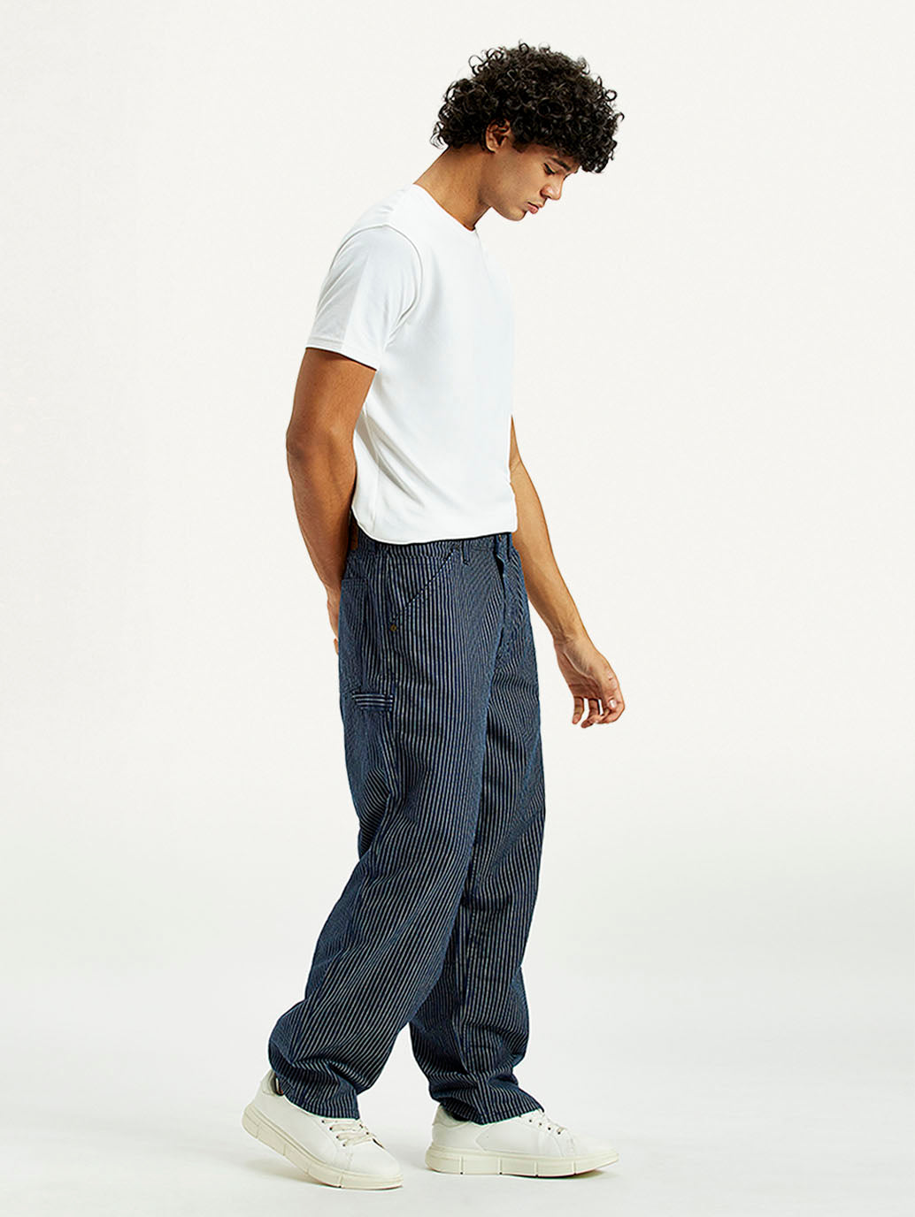 Men's 578 Dark Indigo Baggy Fit Mid Rise Carpenter Jeans - Side View