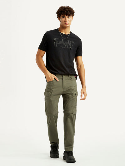 Men's Olive Slim Fit Cargos