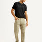 Men's Beige Slim Fit Cargos - Styleshot View