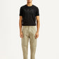 Men's Beige Slim Fit Cargos - Front View