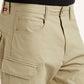 Men's Beige Slim Fit Cargos - Detail View