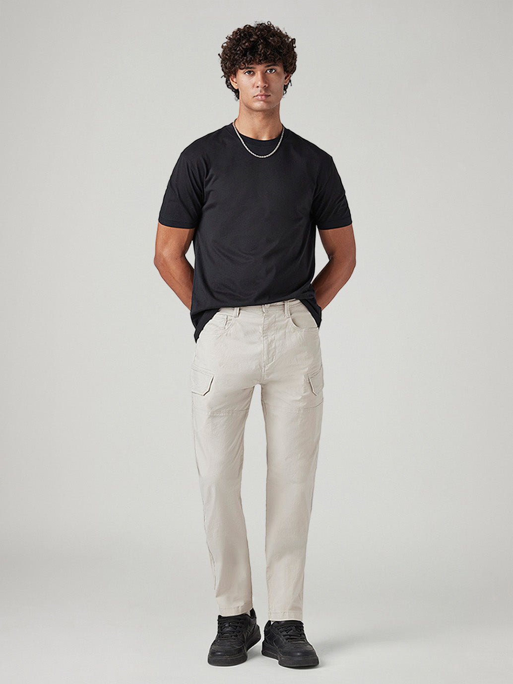 Men's Slim Fit Low Boll Zip Off Commuter Cargo Trousers - Styleshot View