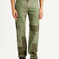 Men's 505 Green Patchwork Straight Fit Chinos - Front View