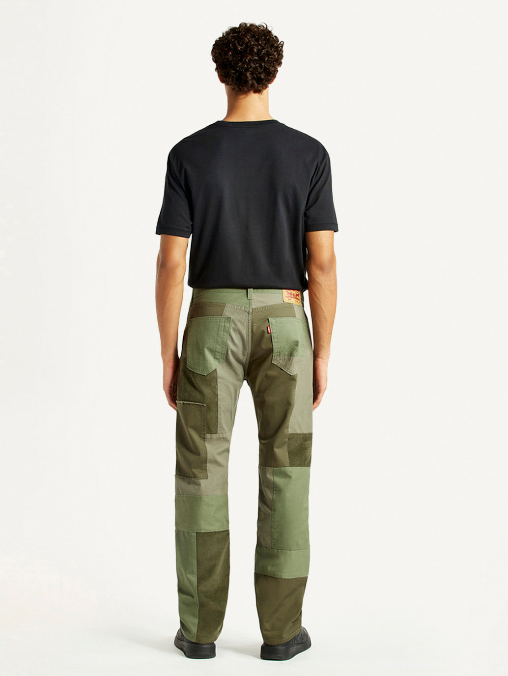 Men's 505 Green Patchwork Straight Fit Chinos - Back View
