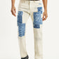 Men's 555 Off White Loose Fit Mid Rise Jeans - Front View