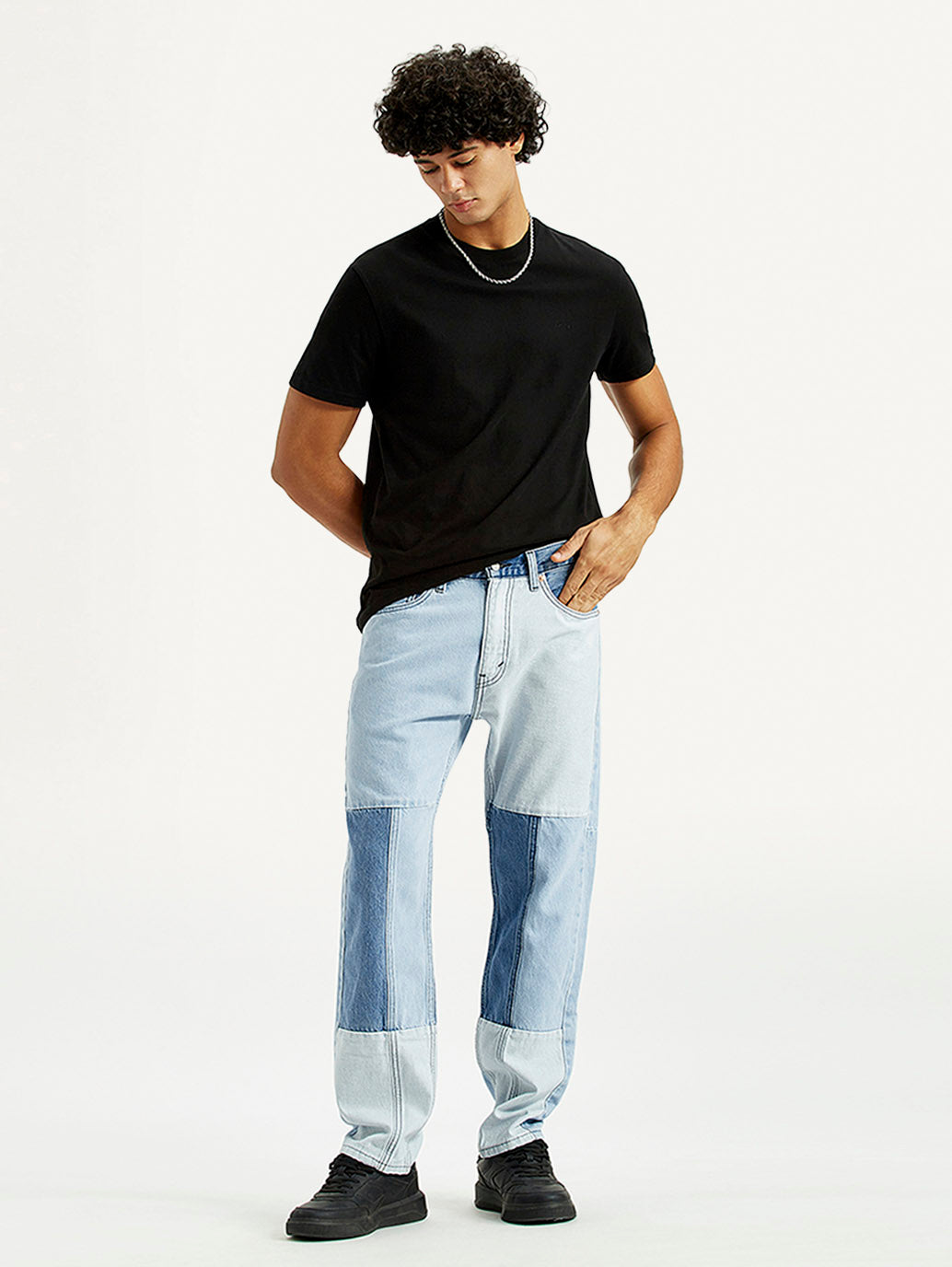 Men's 505 Med Indigo Straight Fit Mid Rise Jeans - Styleshot View