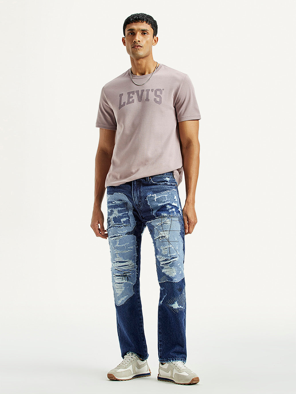 Men's 505 Mid Indigo Straight Fit Mid Rise Jeans - Styleshot View