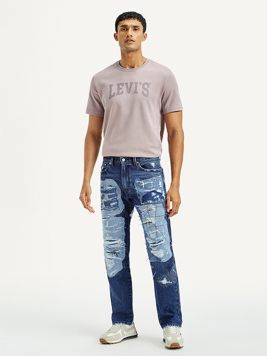 Men's 505 Mid Indigo Straight Fit Mid Rise Jeans - Front View