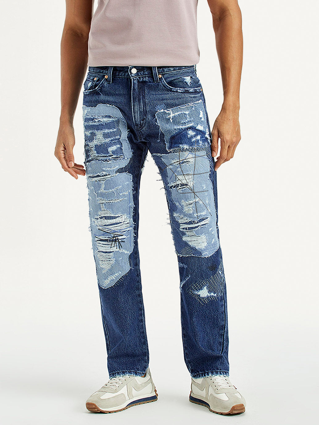 Men's 505 Mid Indigo Straight Fit Mid Rise Jeans - Front View