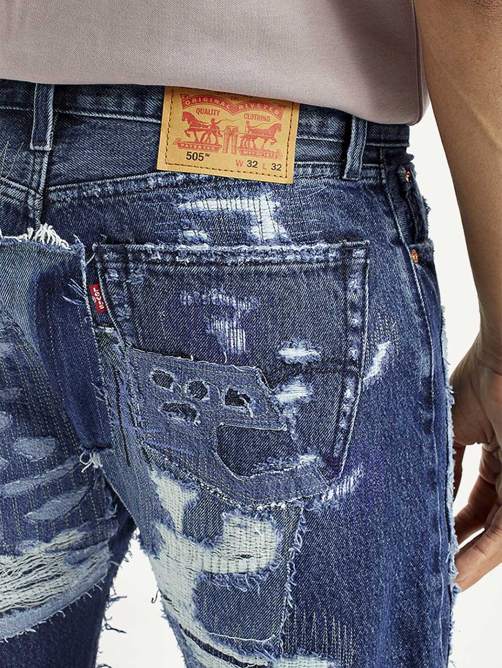 Men's 505 Mid Indigo Straight Fit Mid Rise Jeans - Detail View