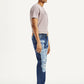 Men's 505 Mid Indigo Straight Fit Mid Rise Jeans - Side View