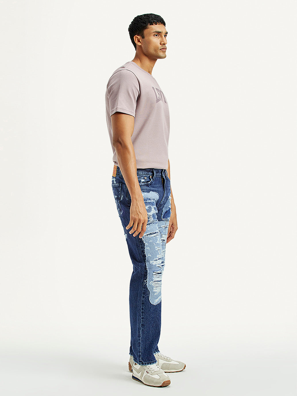 Men's 505 Mid Indigo Straight Fit Mid Rise Jeans - Side View