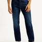 Men's 505 Dark Indigo Straight Fit Mid Rise Linen Jeans - Front View