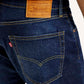 Men's 505 Dark Indigo Straight Fit Mid Rise Linen Jeans - Detail View