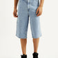 Men's Light-Blue Loose Fit Shorts - Front View